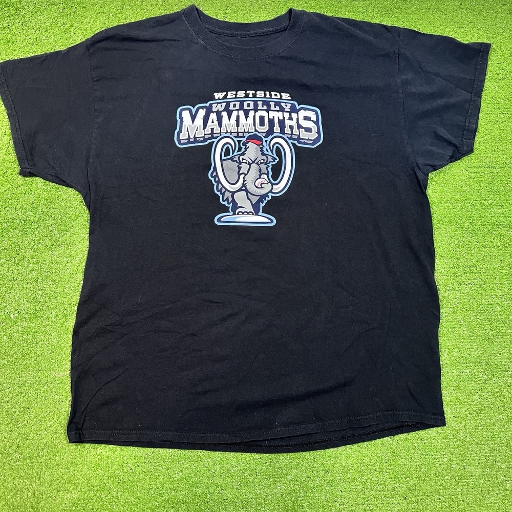Westside Wooly Mammoths T-Shirt LG Black MiLB Black Minor League Mascot